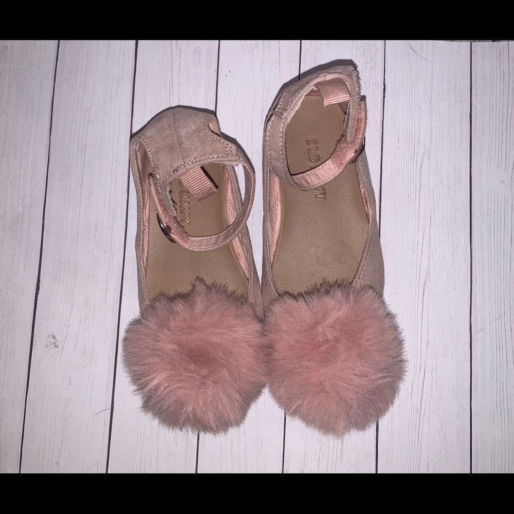 Pink Suede with fuzzy Pom Pom